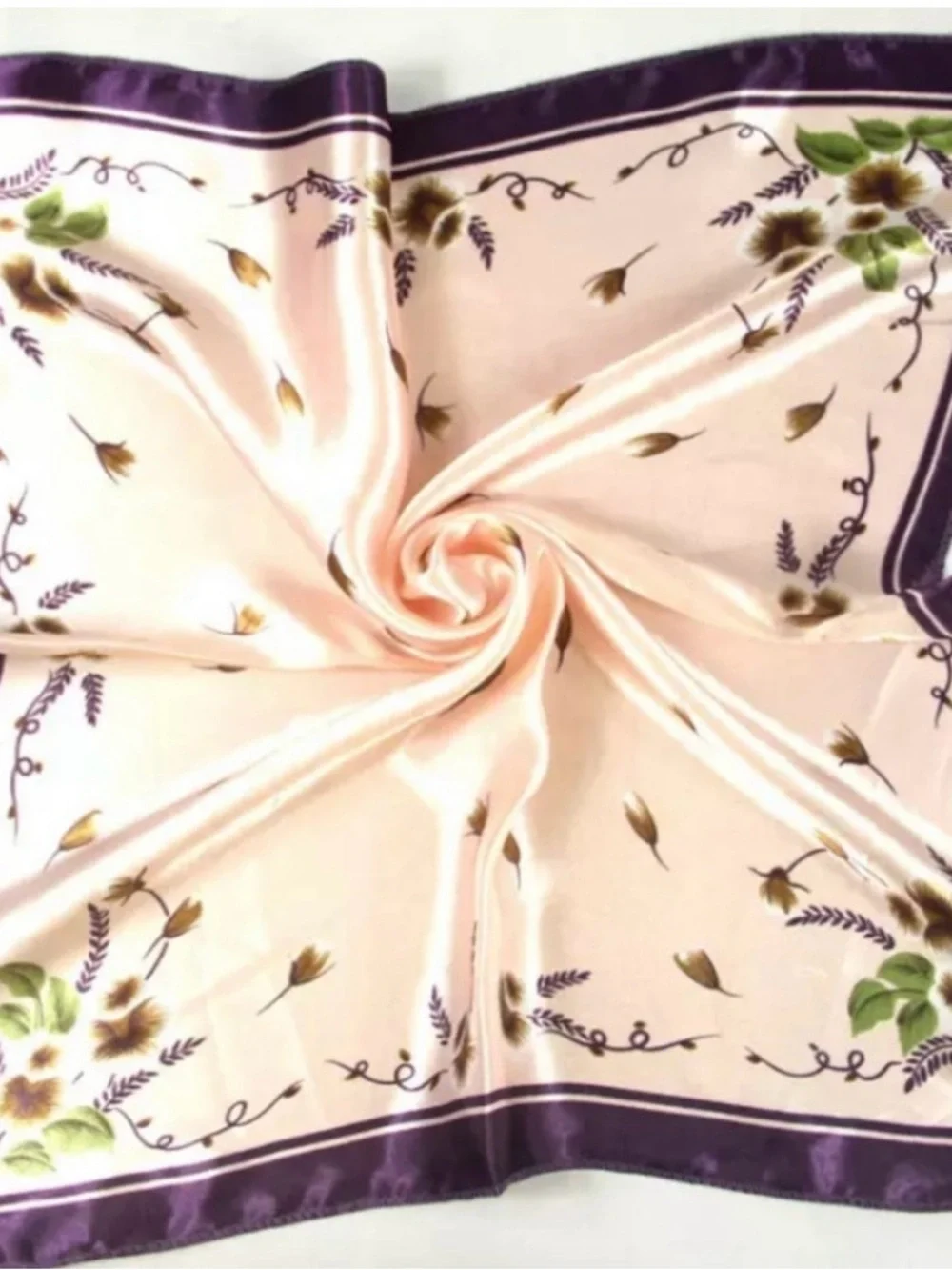 9Pcs Mix Silk-Look Floral Pattern Square Scarf - 50x50cm - Picture 5 of 10